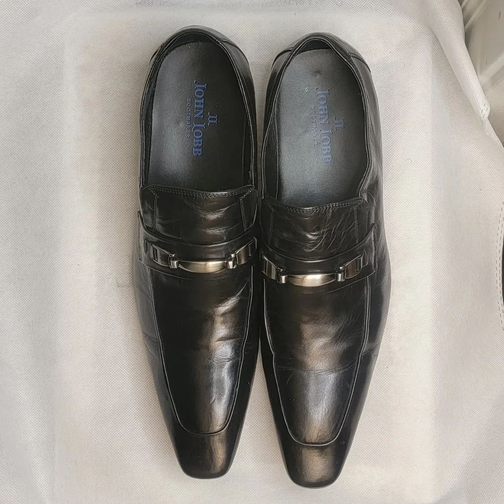 John Lobb men dress black shoes size 43